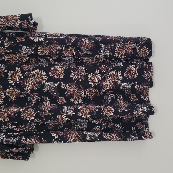 J. Jill Wearever Sheath Dress Large Black Print Knit V-Neck Pleats Casual Office - Picture 3 of 15